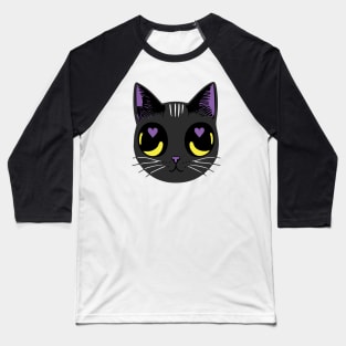 Non-Binary Pride Cat - Heart Eyes Baseball T-Shirt